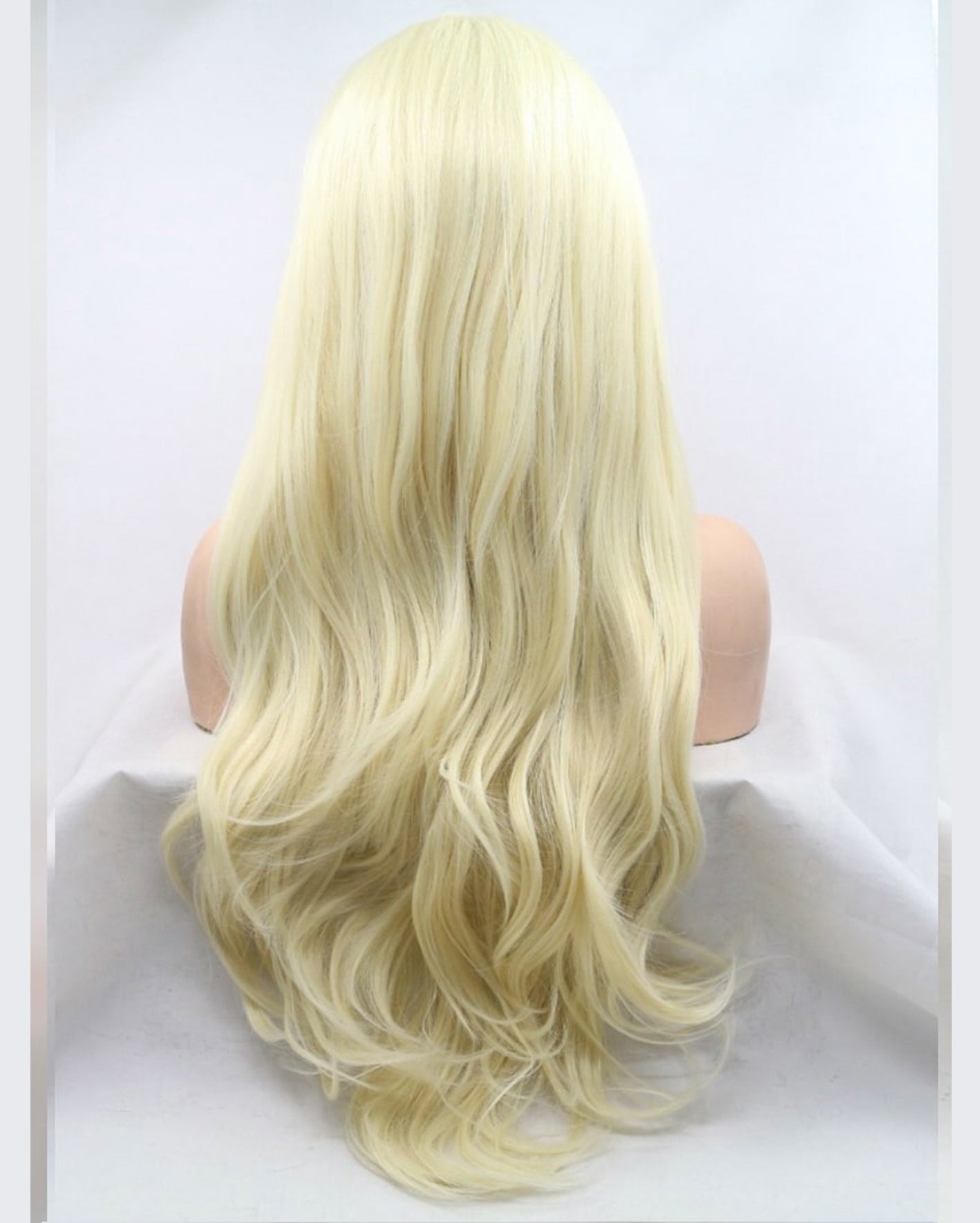 Blonde Synthetic Lace Front Wig Long Wavy Heat Resistant