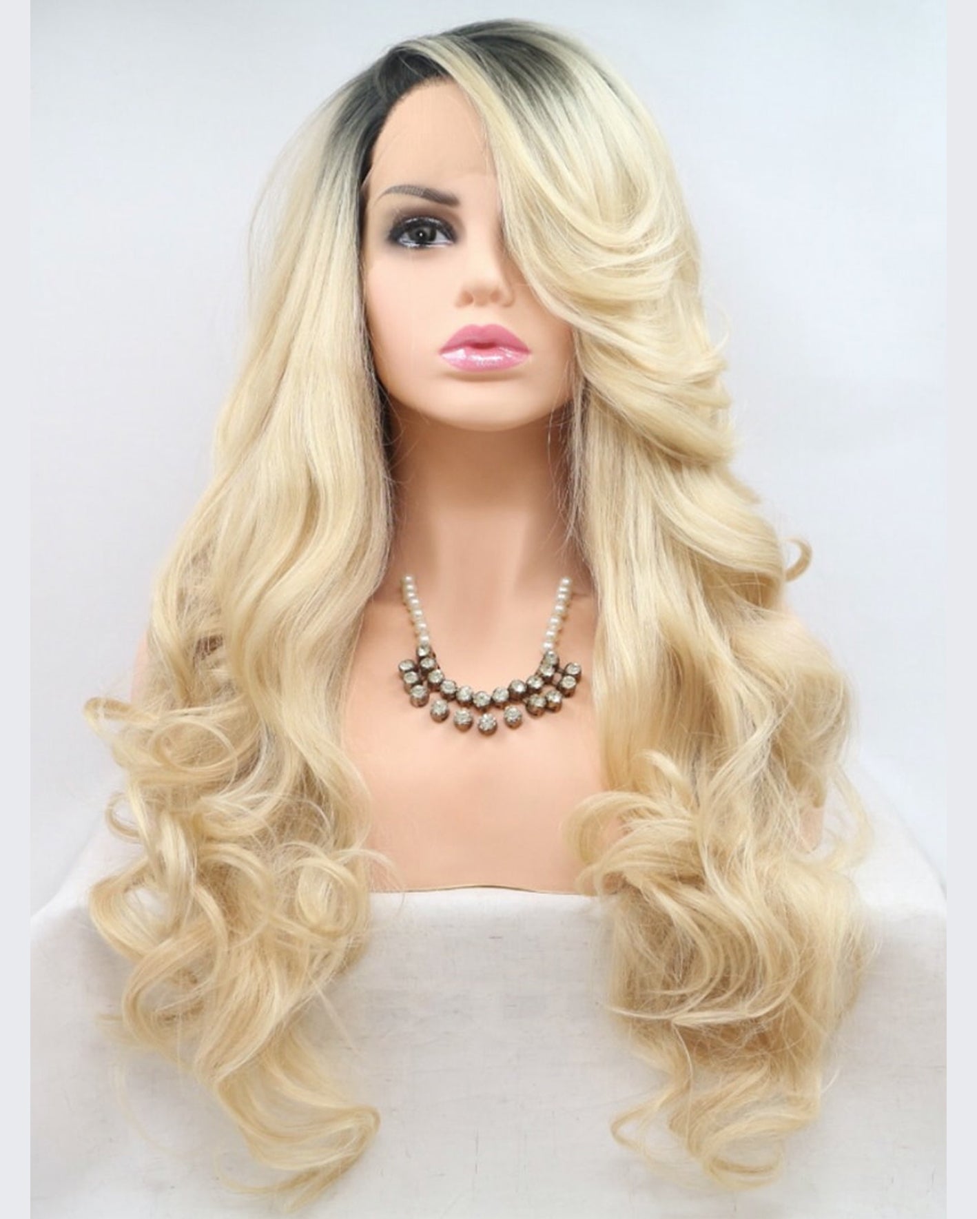 Long Blonde Synthetic Lace Front Wig