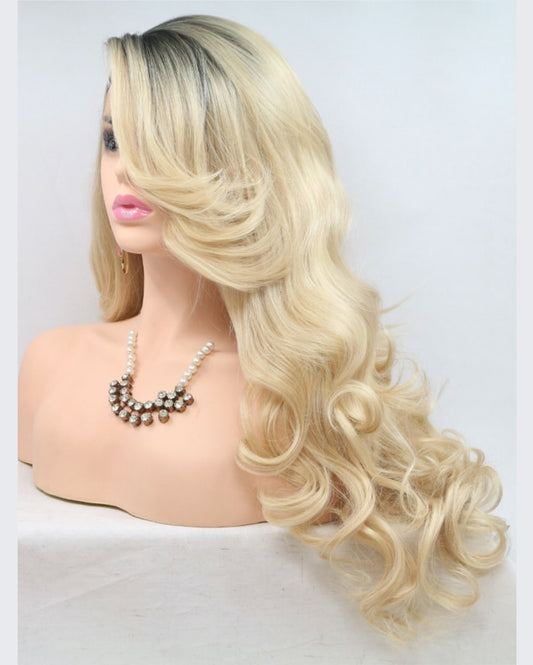 Long Blonde Synthetic Lace Front Wig