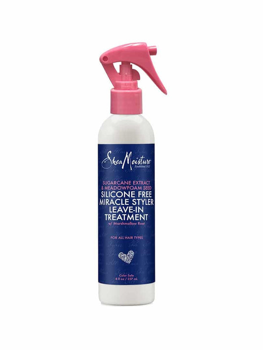 Shea Moisture Sugarcane Extract Meadowfoam Seed Silicone Free Miracle Styler Leave-In Treatment – 8oz